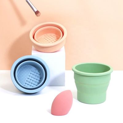 Уборщик красоты для яиц Wellfine Силиконовый складной щеткой Чистильщик Чашка для ухода за красотой