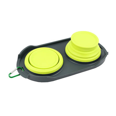 Свертываемая Travel Pet Bowl Силиконовая двойная кошачья собачья чаша для владельцев домашних животных в движении