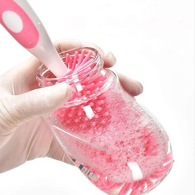 Силиконовая щетка для очистки бутылок с чистильщиком сосков для детских бутылок 10.4 * 2.2 в / 26.5 * 5.8